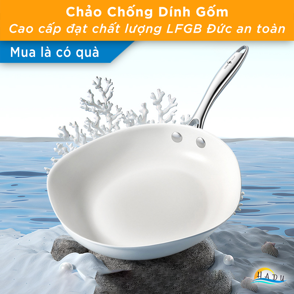 Chảo Ceramic Chống Dính Bếp Từ SSGP 26cm, Chống Dính 2 Mặt, Đáy 3 Lớp, Đạt Chất Lượng LFGB Đức