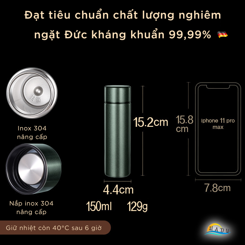 Bình Giữ Nhiệt Mini SSGP 150ml, Lõi Inox 316L, Kháng Khuẩn, Nhiều Màu