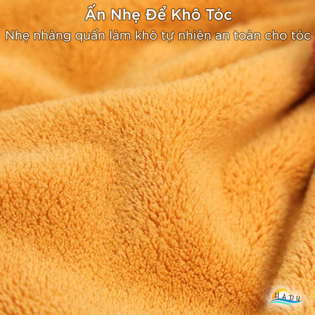 Mũ Trùm Đầu Thấm Nước Cao Cấp – Polyester Cotton San Hô Lông Cừu, Chăm Sóc Tóc, Thấm Nước 280g/m2, Bảo Vệ Tóc Hiệu Quả HADU