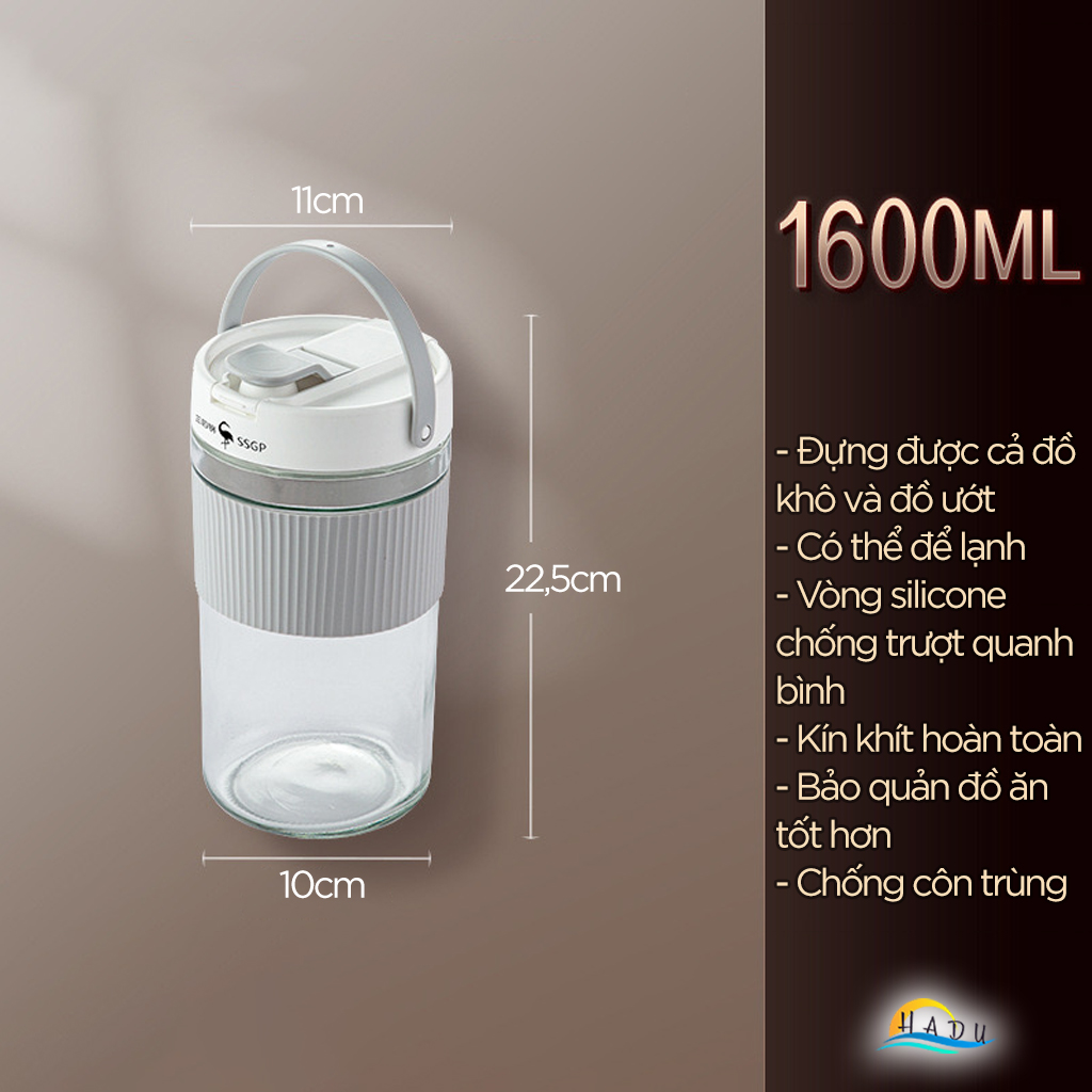 Hộp Đựng Dưa Cà Muối Chua Thủy Tinh Cao Cấp 900ml 1200ml 1600ml Đạt Chất Lượng LFGB Đức SSGP