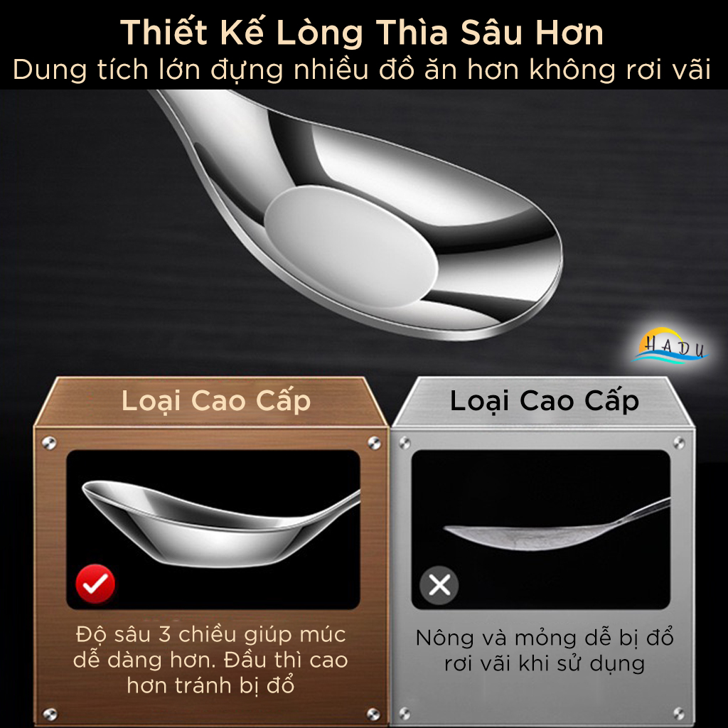 Thìa Phục Vụ Đa Năng SSGP, Inox 316L, Đầu Sâu, Kháng Khuẩn, Đạt Chất Lượng LFGB Đức