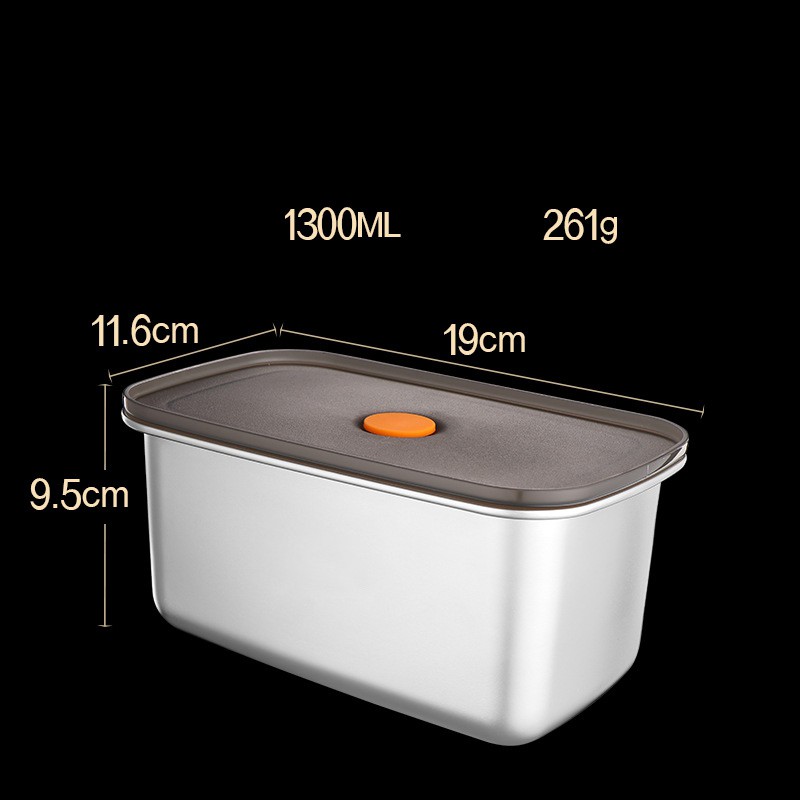 Hộp Bảo Quản Tủ Lạnh Inox 304 SSGP, Nắp Silicone Kín Khí, Chống Rò Rỉ, Đạt Chất Lượng LFGB Đức