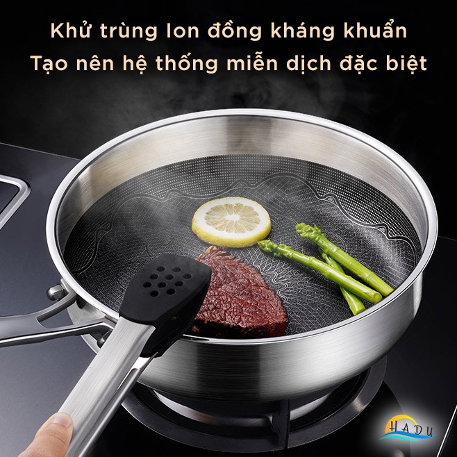Chảo Chống Dính Lòng Sâu Bếp Từ SSGP 26cm, Thân Inox 316, Phủ Dupont Mỹ, Đáy 5 Lớp, Đạt Chất Lượng LFGB Đức