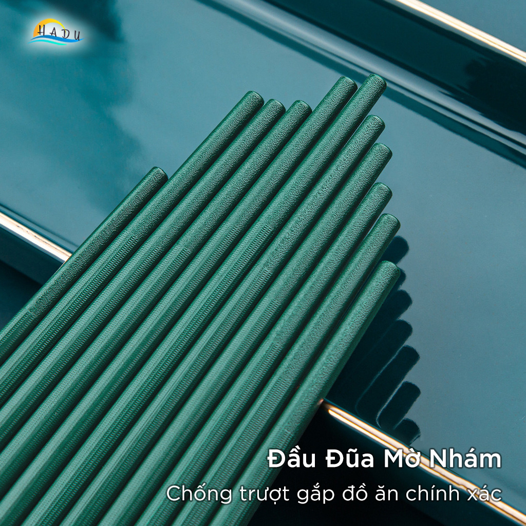 Bộ 5 Đôi Đũa Sợi Thủy Tinh HADU Kháng Khuẩn, Chịu Nhiệt, Chống Trượt, 24.3cm