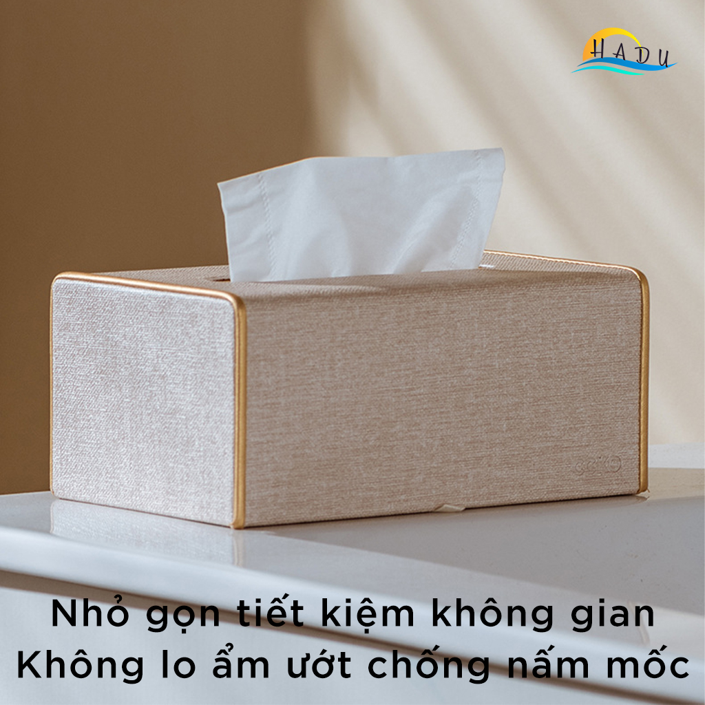 Hộp Đựng Khăn Giấy Bọc Da CCKO, Để Bàn Sang Trọng, Đáy Nam Châm, Nhiều Màu