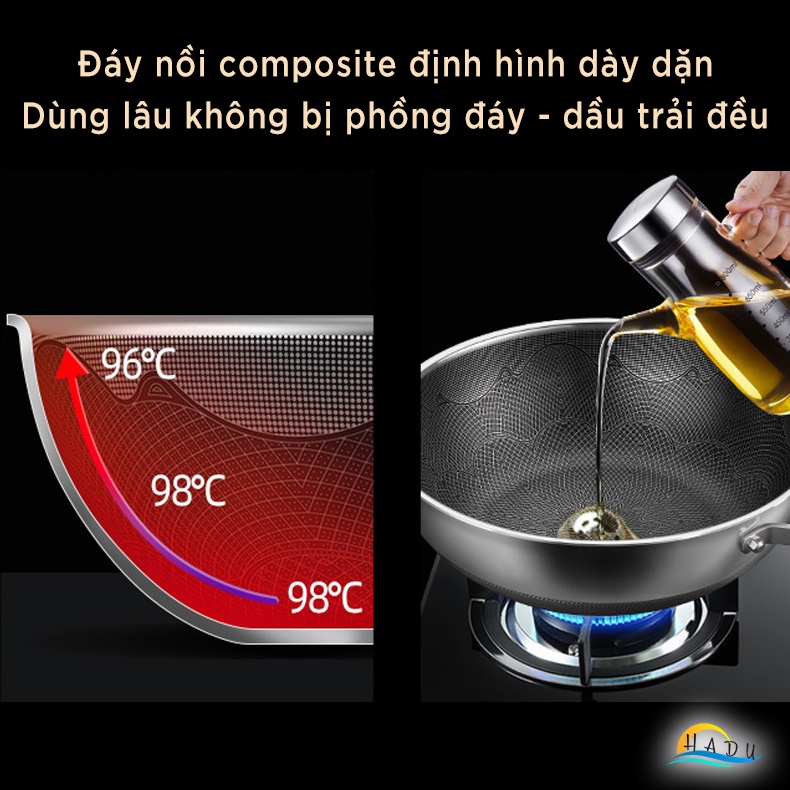 Chảo Chống Dính Lòng Sâu Bếp Từ SSGP 30cm, Inox 316L, Phủ Dupont Mỹ, Đáy 5 Lớp, Đạt Chất Lượng LFGB Đức