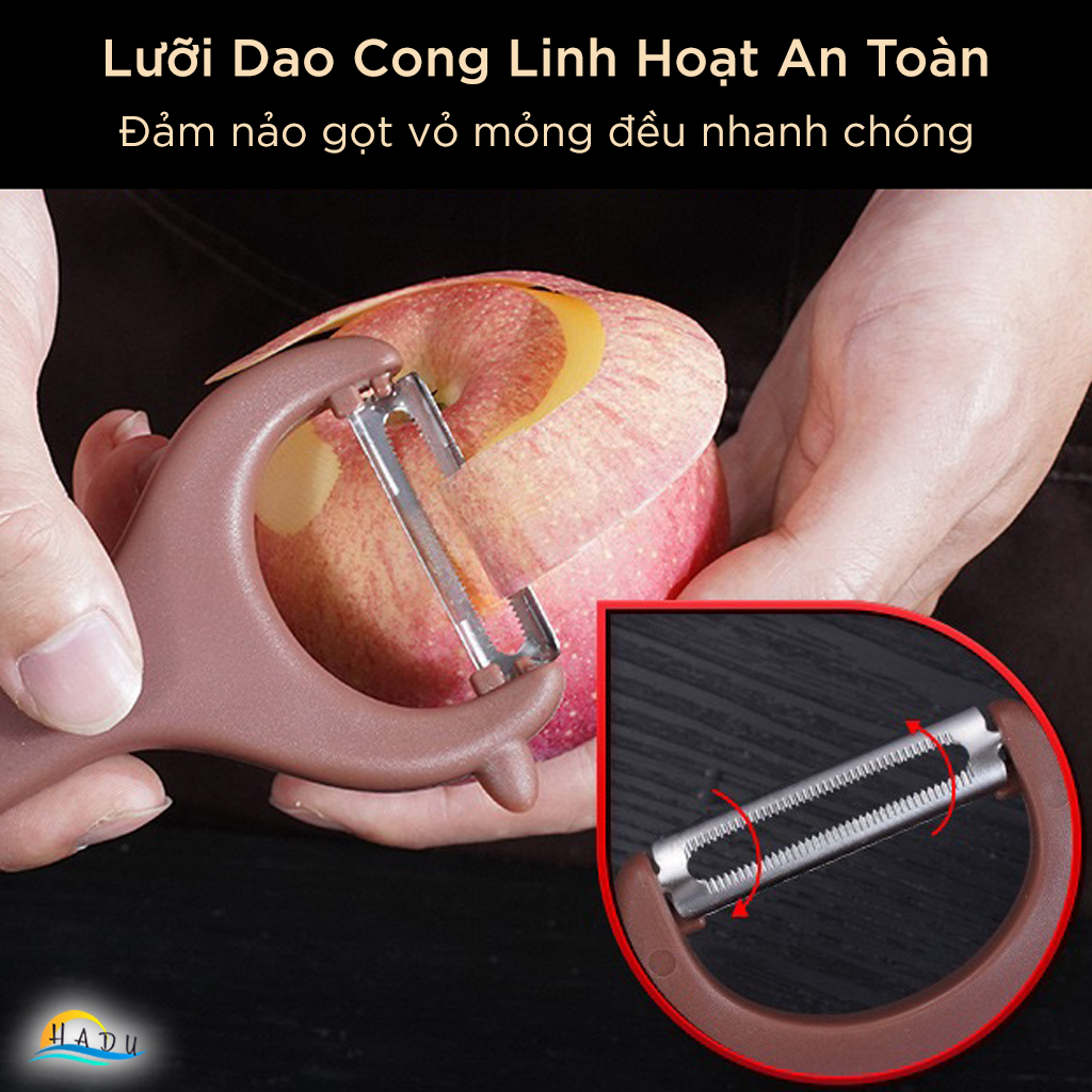 Nạo Rau Củ Quả Đa Năng SSGP, Dao Bào Gọt Vỏ Mỏng Lưỡi Thép 420 Siêu Bén, Có Đầu Lấy Mắt