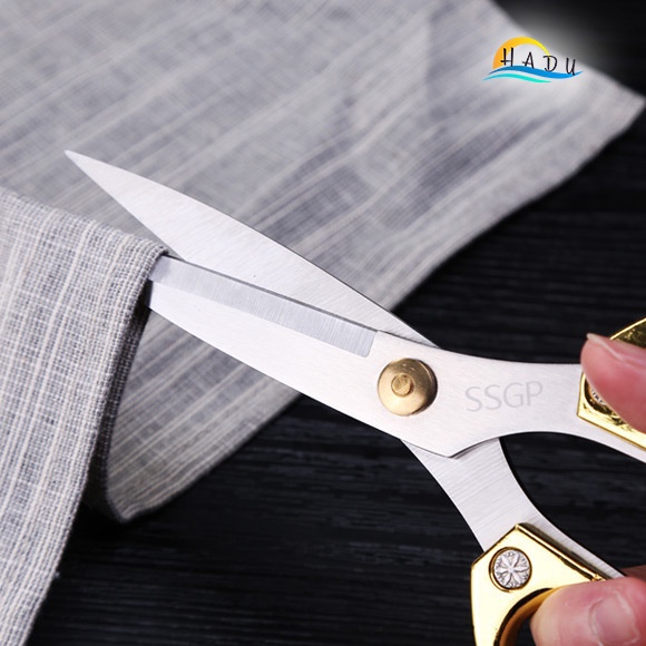 Kéo Cắt Gà Nhà Bếp Đa Năng HADU, Inox 304, Sắc Bén, Chống Trượt, 19cm, Màu Vàng Bạc