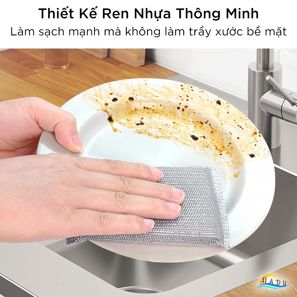 Miếng Bọt Biển Đa Năng Scrub King Silver – Làm Sạch Nhanh, Không Trầy Xước, Tiết Kiệm Nước HADU