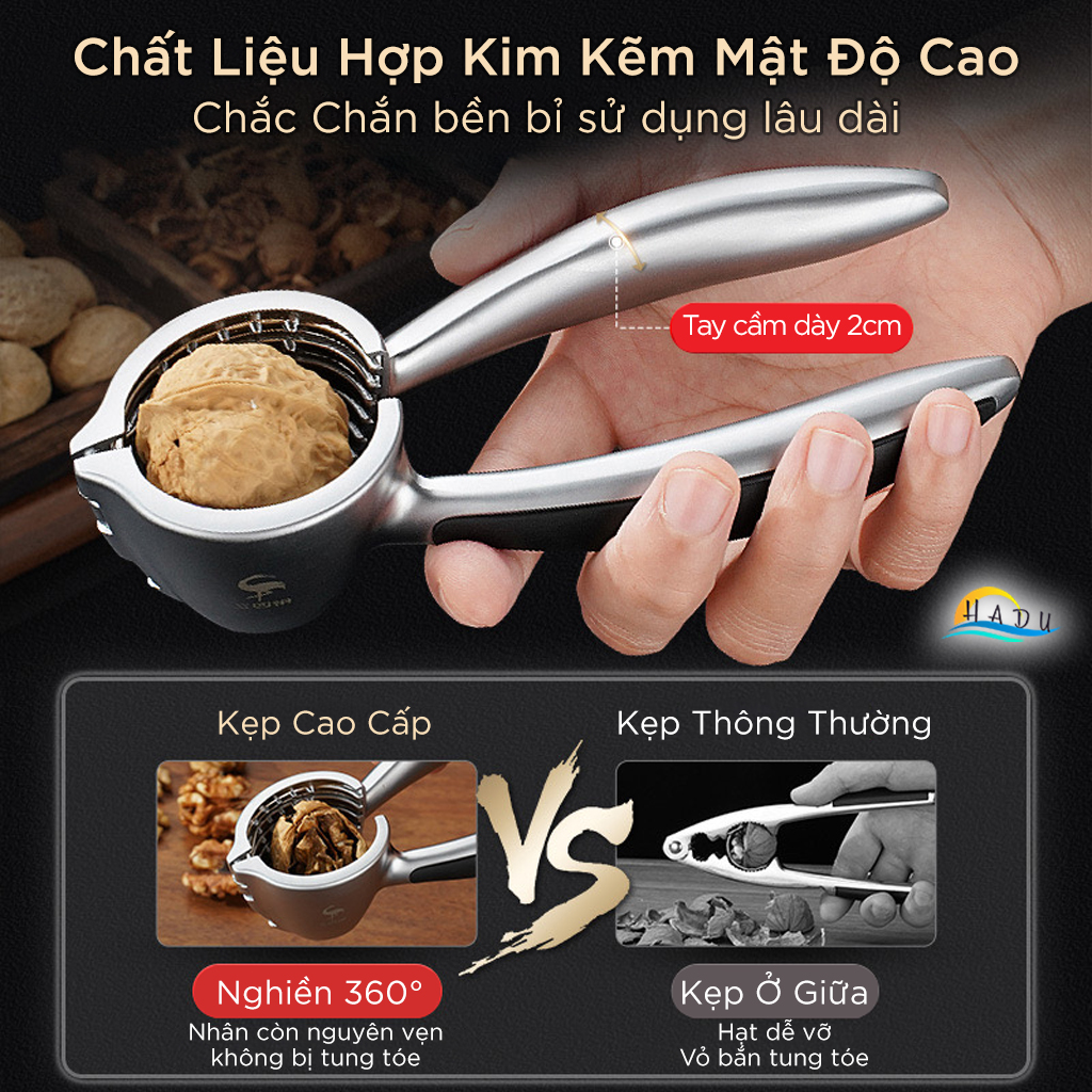 Kẹp Tách Vỏ Hạt Óc Chó SSGP, Hợp Kim Kẽm, Đa Năng, Tay Cầm Trợ Lực, Đạt Chất Lượng LFGB Đức