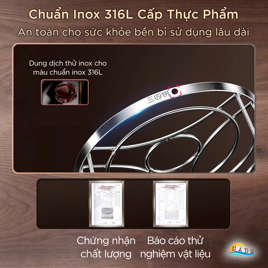 Giá Hấp Cách Thủy Inox 316L Cao Cấp SSGP, Vỉ Hấp Bánh Bao Hải Sản Đa Năng Đạt Chất Lượng LFGB Đức