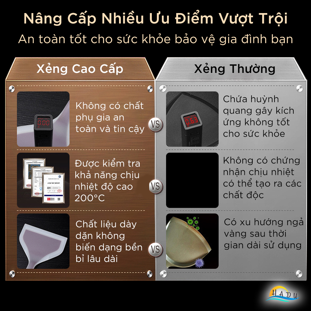 Xẻng Lật Silicone SSGP Chịu Nhiệt, Không Trầy Xước Nồi, Đạt Chất Lượng LFGB Đức