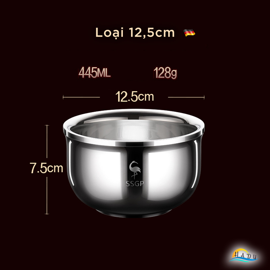 Bát Chén Ăn Cơm Inox 2 Lớp Cách Nhiệt Cao Cấp Cho Bé Kiểu Hàn Quốc Đạt Chất Lượng LFGB Đức SSGP