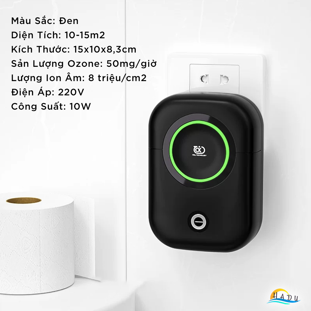 Máy Khử Mùi Nhà Vệ Sinh HADU, Công Nghệ Ozone và Ion Âm, Lọc Khí, Cho Phòng 15m²