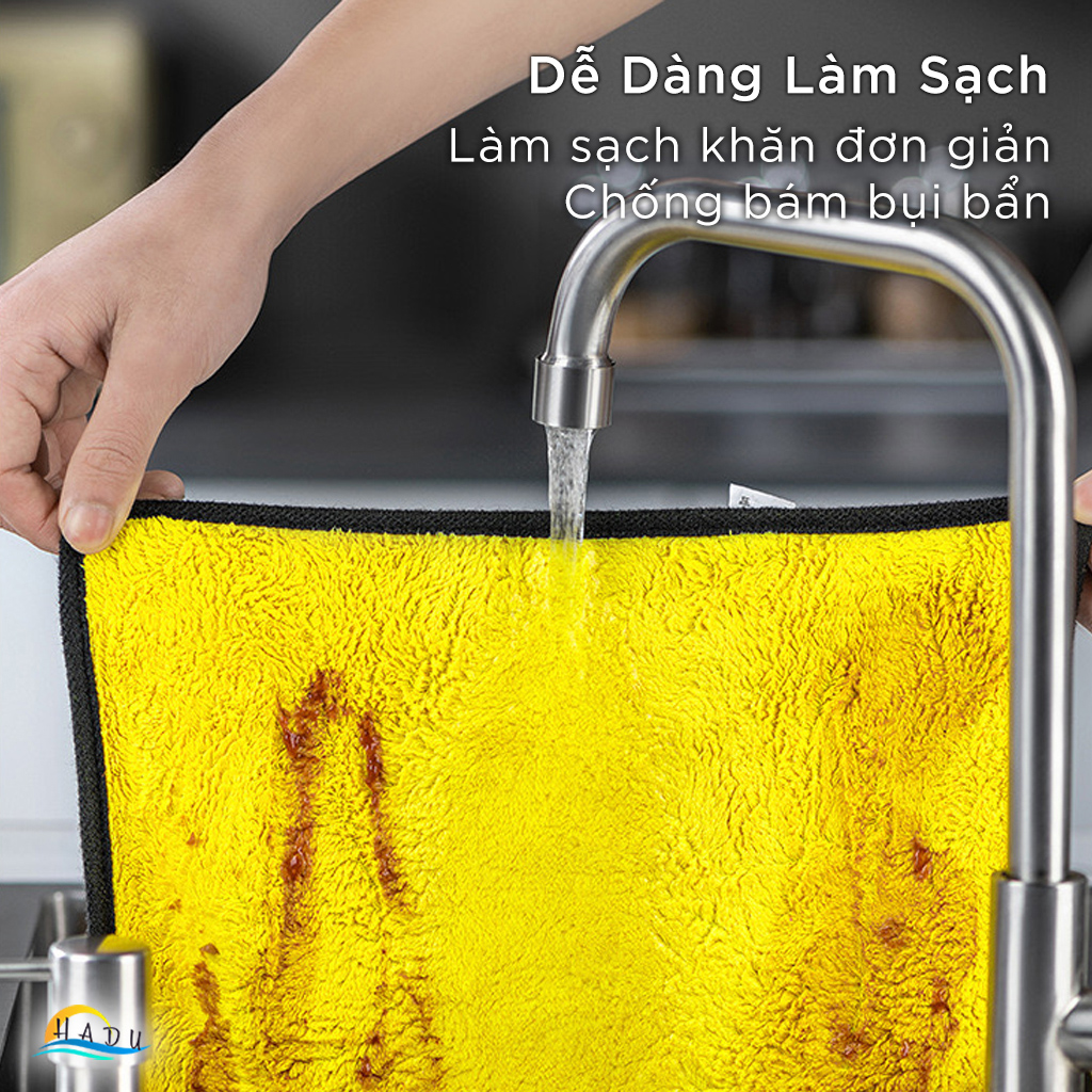Bộ 4 Khăn Lau Bếp CCKO Siêu Thấm Hút, Không Rụng Lông, Đa Năng, 30x30cm, Nhiều Màu