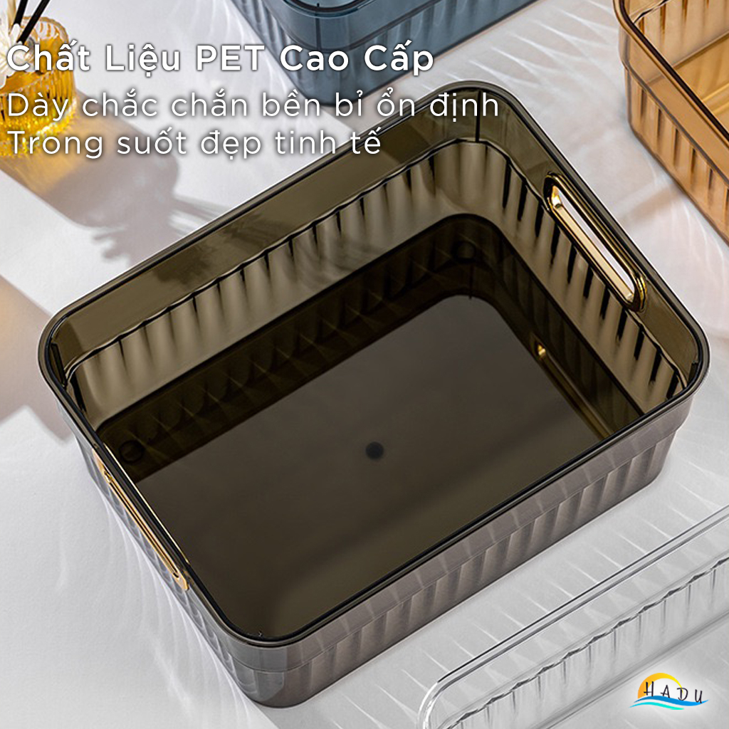 Khay Đựng Mỹ Phẩm Để Bàn CCKO, Nhựa PET Trong Suốt, Đa Năng, 29x20cm, Nhiều Màu