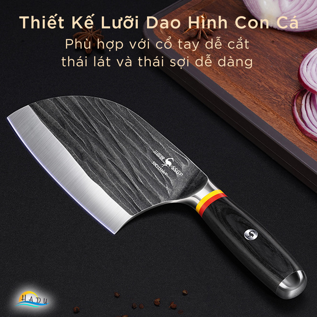 Dao Làm Bếp Cao Cấp Kiểu Nhật Bản Cán Gỗ Đạt Chất Lượng LFGB Đức SSGP