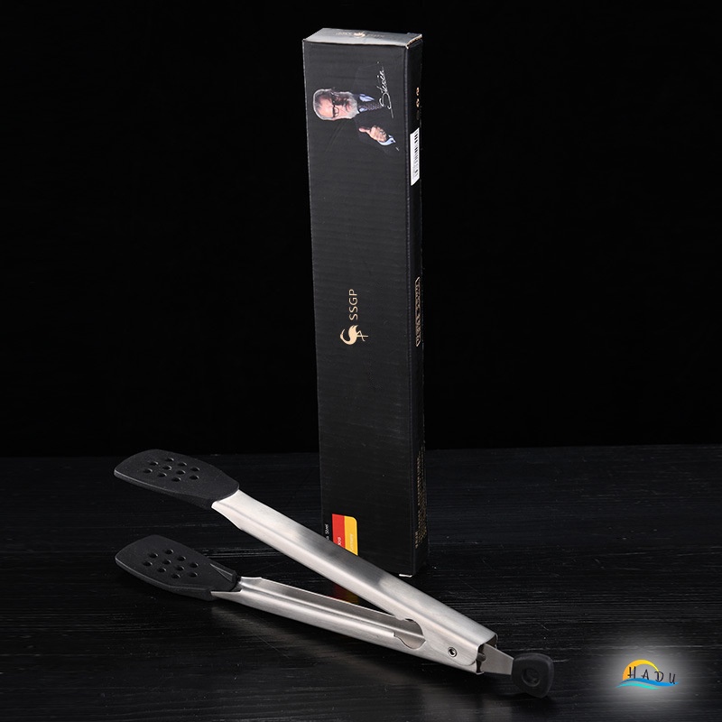 Kẹp Gắp Thức Ăn Inox 304 SSGP, Đầu Bọc Silicone, Không Trầy Xước Nồi, Dài 29.5cm, Đạt Chất Lượng LFGB Đức