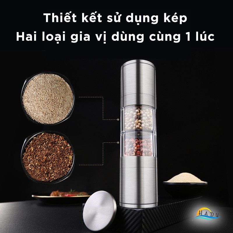 Dụng Cụ Lọ Cối Xay Tiêu Cầm Tay Inox Thủy Tinh Cao Cấp Đạt Chất Lượng Đức SSGP