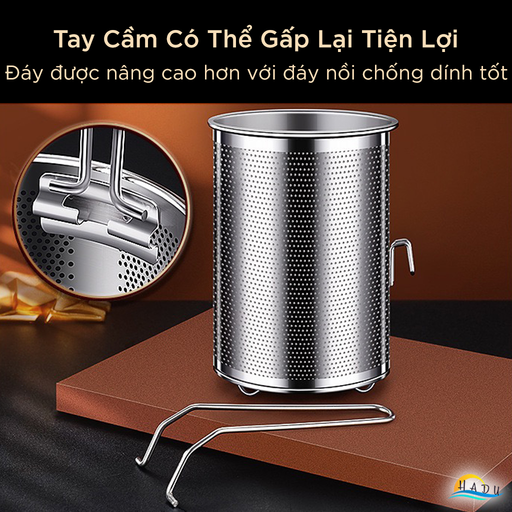 Nồi Chiên Ngập Dầu Mini Bếp Từ SSGP, 2.4L, Inox 316L, Kèm Rổ Lưới Lọc Dầu, Đạt Chất Lượng LFGB Đức