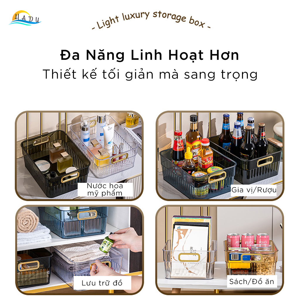 Khay Đựng Mỹ Phẩm Để Bàn CCKO, Nhựa PET Trong Suốt, Đa Năng, 29x20cm, Nhiều Màu