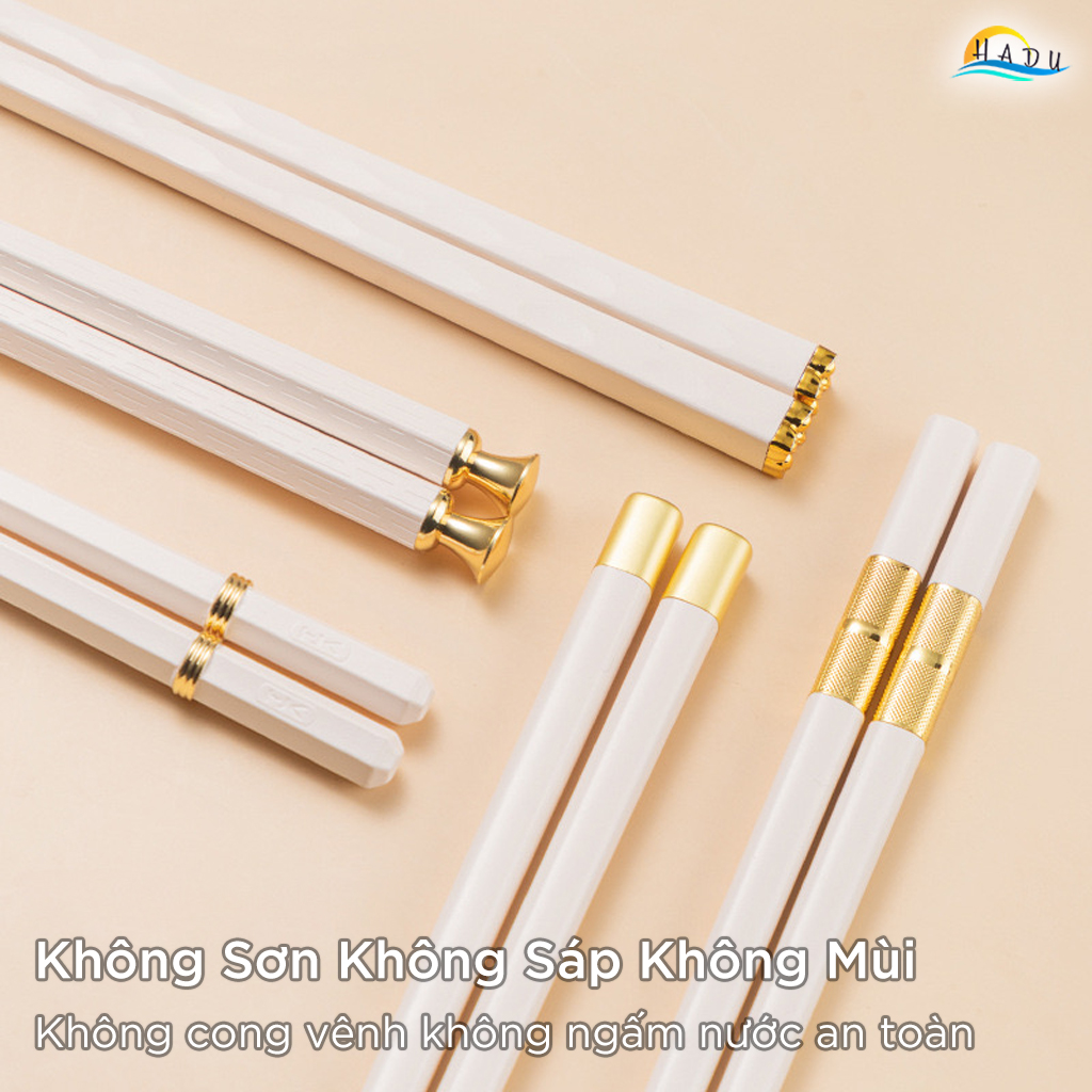 Bộ 5 Đôi Đũa Sợi Thủy Tinh HADU Kháng Khuẩn, Chống Trượt, Chịu Nhiệt, 24.3cm