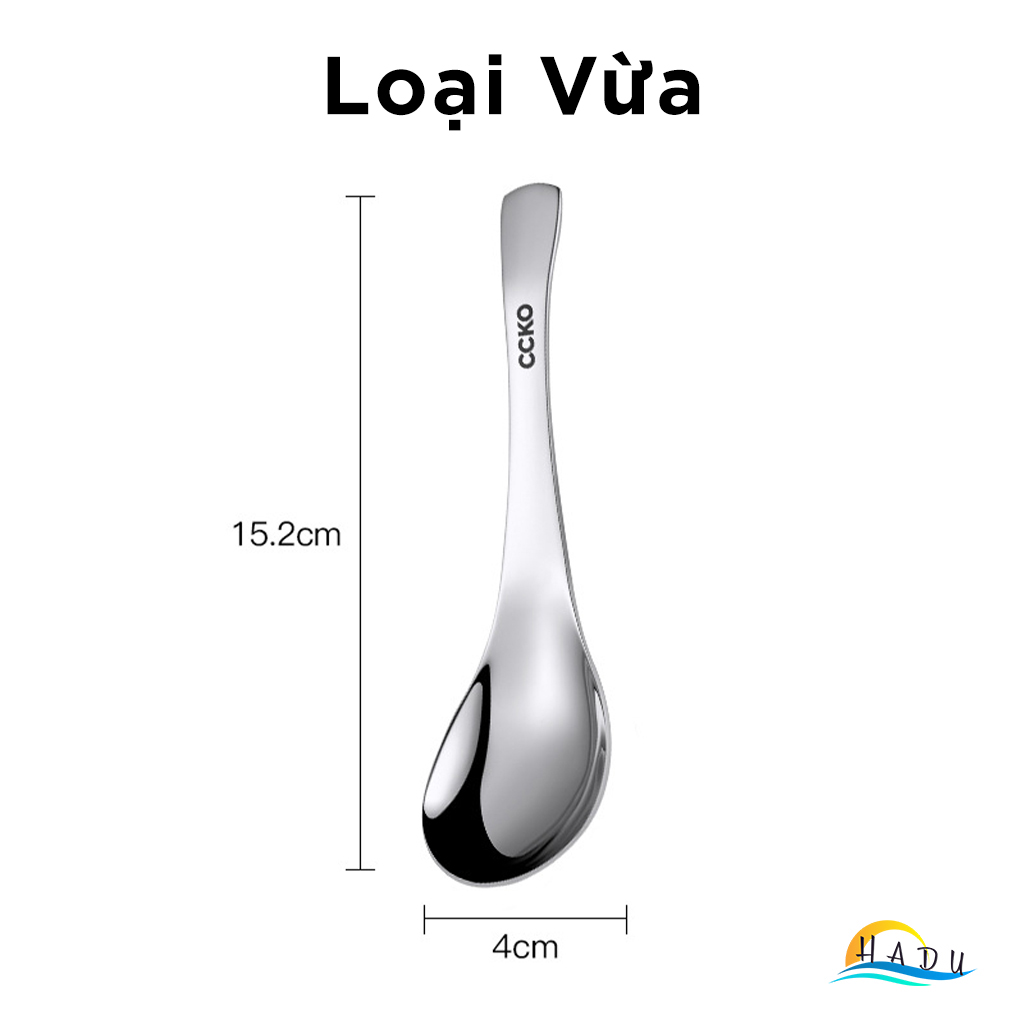 Thìa Ăn Phở Inox 304 CCKO, Đúc Nguyên Khối, Sang Trọng, Nhiều Size