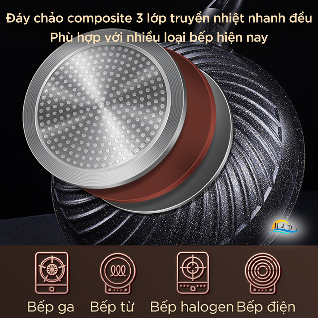 Chảo Đá Núi Lửa Bếp Từ SSGP 30cm, Chịu Nhiệt 460°C, Lòng Sâu 9.5cm, Đạt Chất Lượng LFGB Đức