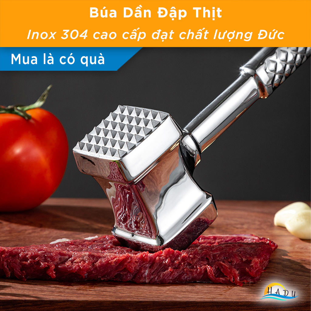 Búa Đập Dần Thịt Bò Inox 304 Cao Cấp Đa Năng Đạt Chất Lượng Đức CCKO