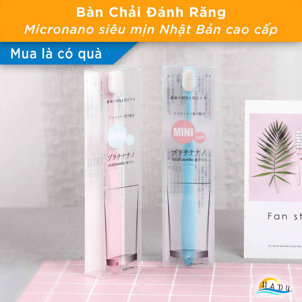 Bàn Chải Đánh Răng Lông Mềm Người Lớn Siêu Mịn Cao Cấp Micro Nano Nhật Bản HADU