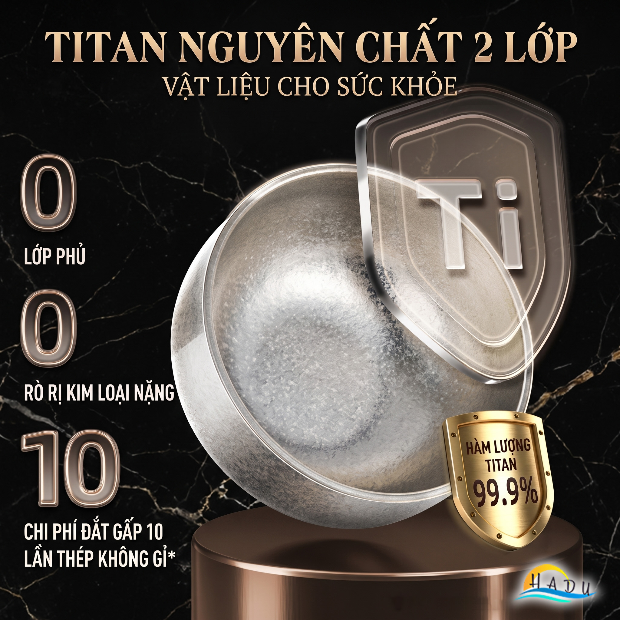 Bát Titan Cách Nhiệt 2 Lớp SSGP, Nguyên Chất, Siêu Nhẹ 100g, 11.5cm, Đạt Chất Lượng LFGB Đức