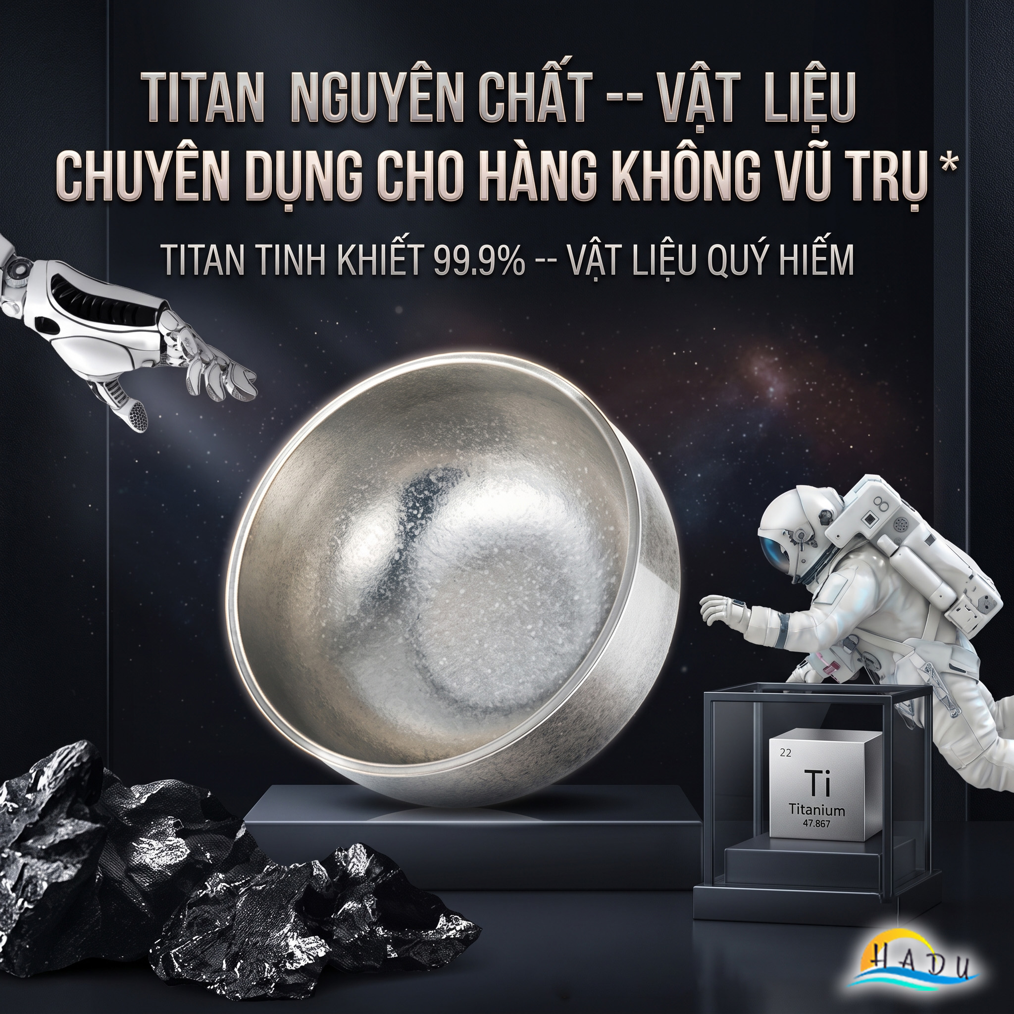 Bát Titan Cách Nhiệt 2 Lớp SSGP, Nguyên Chất, Siêu Nhẹ 100g, 11.5cm, Đạt Chất Lượng LFGB Đức
