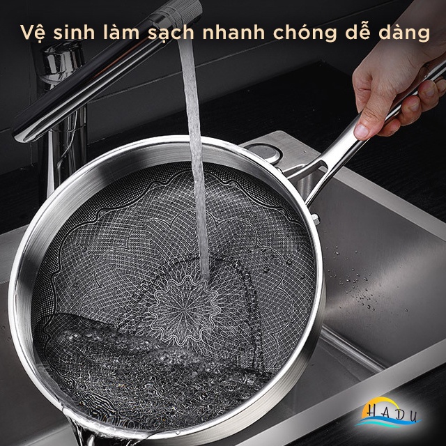Chảo Chống Dính Lòng Sâu Bếp Từ SSGP 26cm, Thân Inox 316, Phủ Dupont Mỹ, Đáy 5 Lớp, Đạt Chất Lượng LFGB Đức