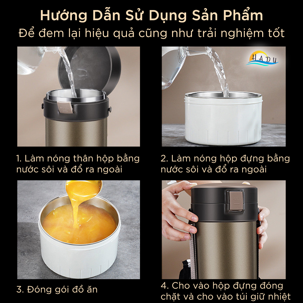 Hộp Cơm Giữ Nhiệt Inox 316L SSGP 2.3L, Giữ Nóng 12 Giờ, Nhiều Ngăn, Đạt Chất Lượng LFGB Đức