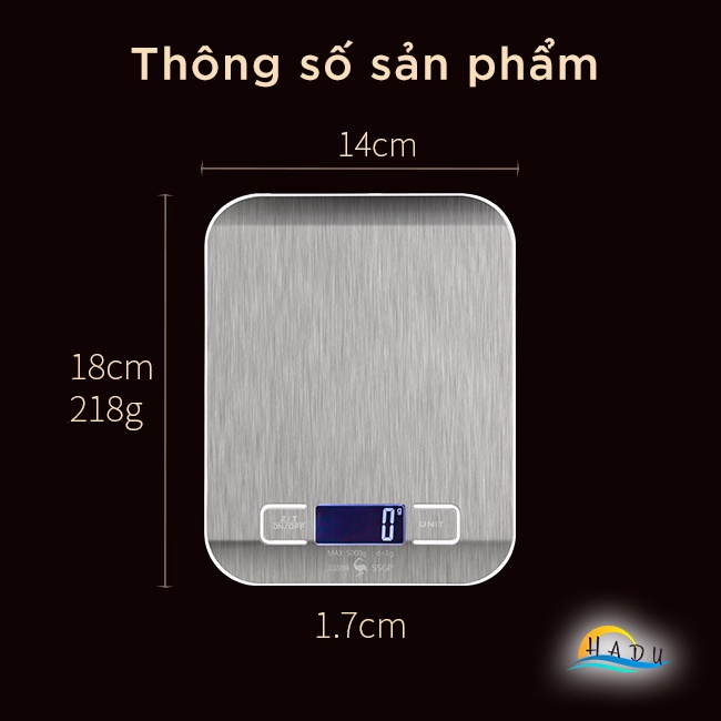 Cân Tiểu Ly Điện Tử Inox 304 Cao Cấp – Cân Chính Xác Từng Gram, Màn Hình Sắc Nét, Hỗ Trợ 5 Đơn Vị Đo SSGP