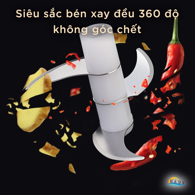 Máy Xay Tỏi Ớt Mini Sạc USB SSGP 250ml, Lưỡi Inox 304, Xay Nhanh, Thân Nhựa PC, Đạt Chất Lượng LFGB Đức