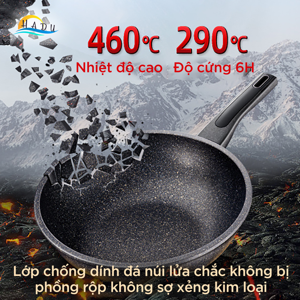 Chảo Đá Núi Lửa Bếp Từ SSGP 30cm, Chịu Nhiệt 460°C, Lòng Sâu 9.5cm, Đạt Chất Lượng LFGB Đức