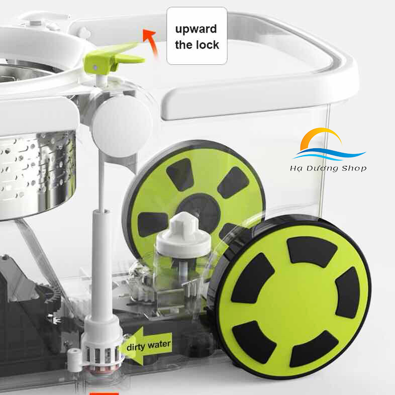Bộ Lau Nhà 360 Thái Lan LK Smart One Bánh Xe Di Chuyển Bàn Đạp Chân Giặt Vắt Cao Cấp HADU