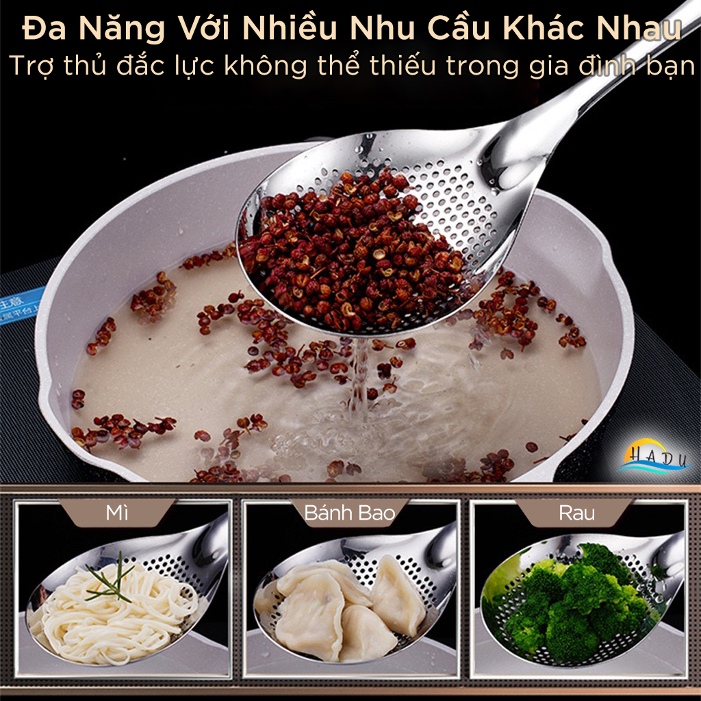 Muôi Múc Canh Inox 304 SSGP, Lòng Sâu, Tay Cầm Rộng Chống Trượt, Đạt Chất Lượng LFGB Đức