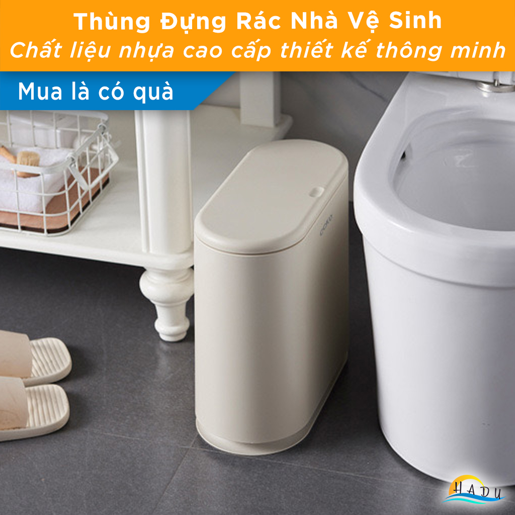 Thùng Rác Phân Loại 2 Ngăn CCKO 9L, Nắp Nhấn Mở, Cho Phòng Khách, Nhiều Màu