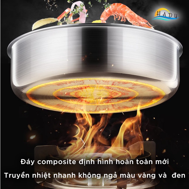 Chảo Chống Dính Lòng Sâu Bếp Từ SSGP 26cm, Thân Inox 316, Phủ Dupont Mỹ, Đáy 5 Lớp, Đạt Chất Lượng LFGB Đức