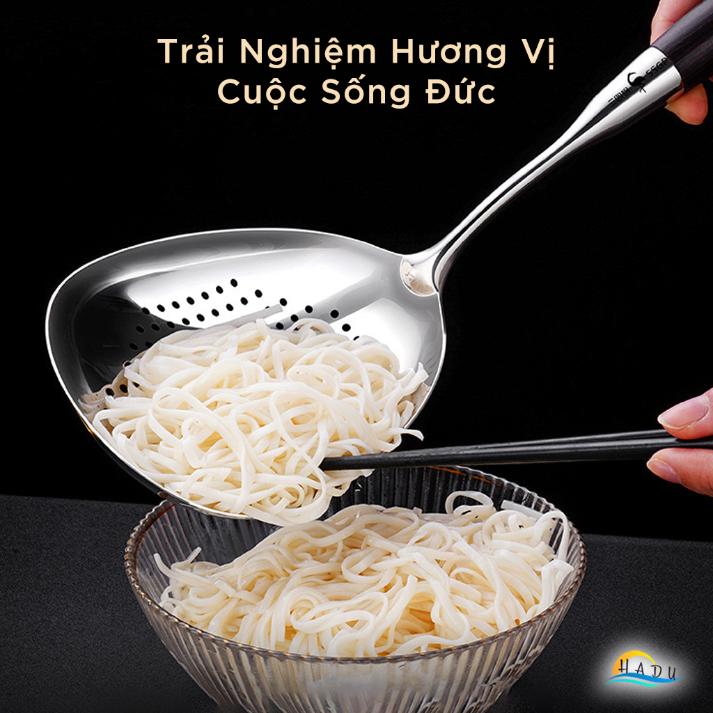 Xẻng Xào Nấu Inox 316L SSGP, Cán Gỗ Chống Nóng, Kháng Khuẩn, Dài 38cm, Đạt Chất Lượng LFGB Đức