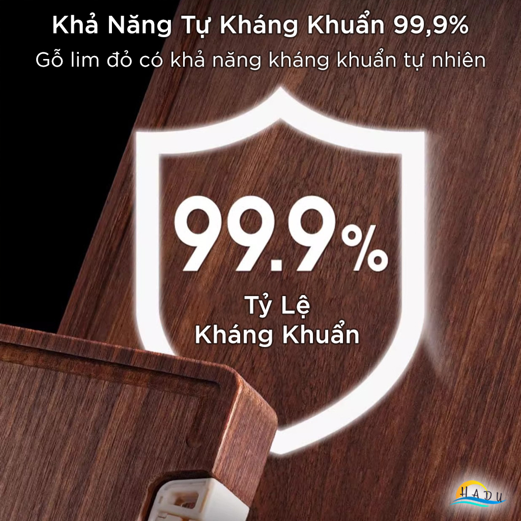 Thớt Gỗ Lim Đỏ SSGP Kiểu Nhật, Chống Mốc, Kháng Khuẩn Tự Nhiên, Đạt Chất Lượng LFGB Đức