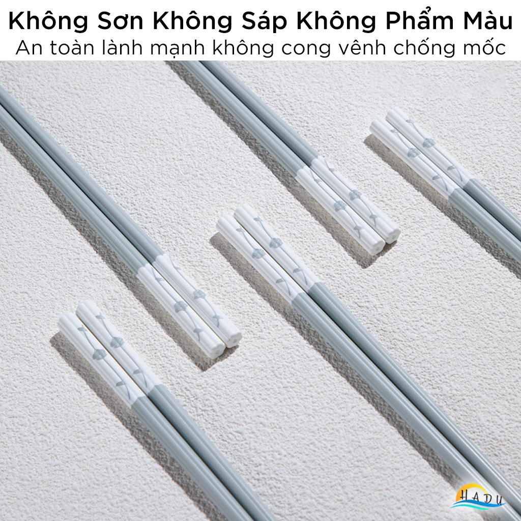 Bộ 5 Đôi Đũa Sợi Thủy Tinh HADU Chống Mốc, Kháng Khuẩn, Chống Trơn, Dài 24.3cm