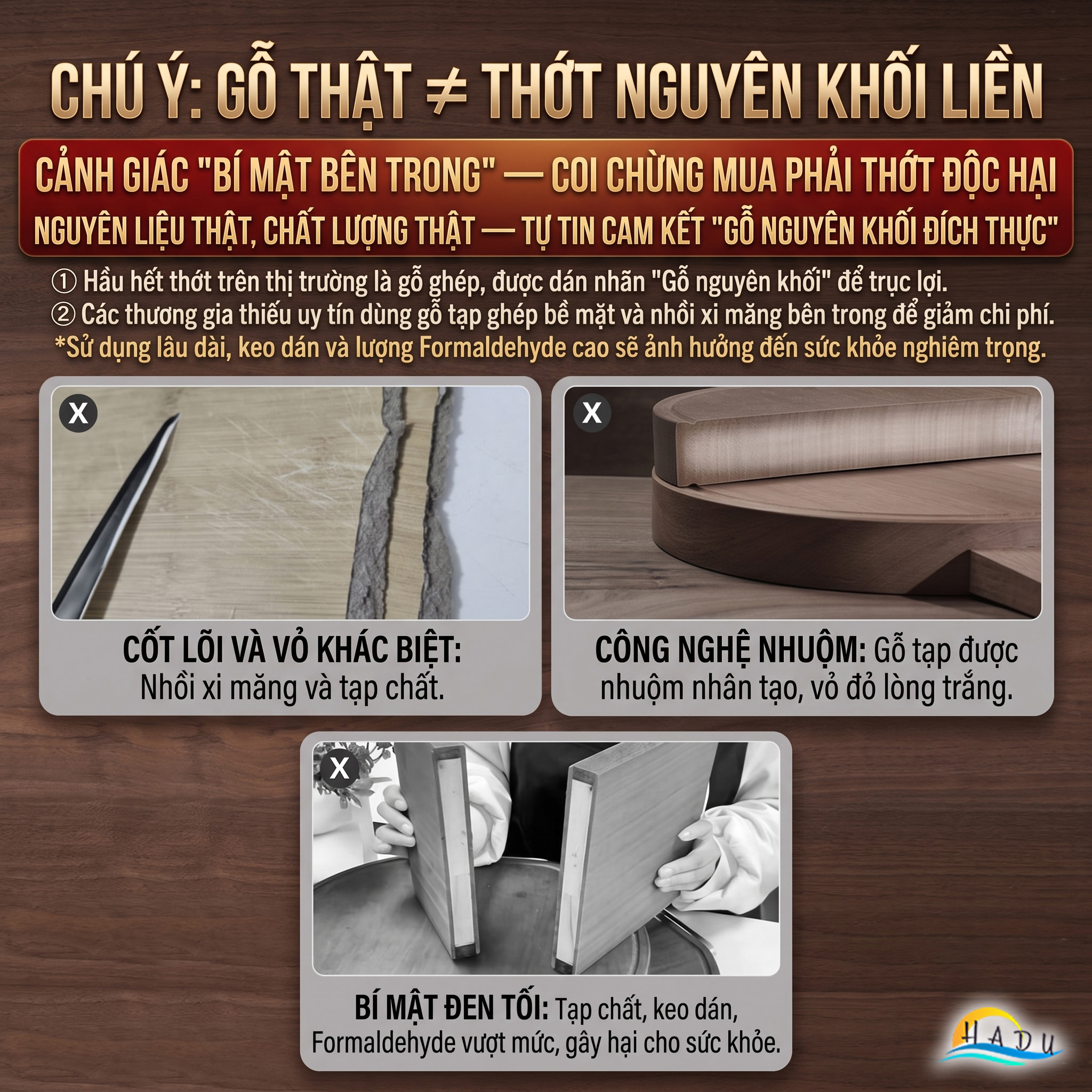 Thớt Gỗ Mun Cao Cấp Nguyên Khối Không Sơn Ghép Phân Biệt Sống Chín Đạt Chất Lượng LFGB Đức SSGP