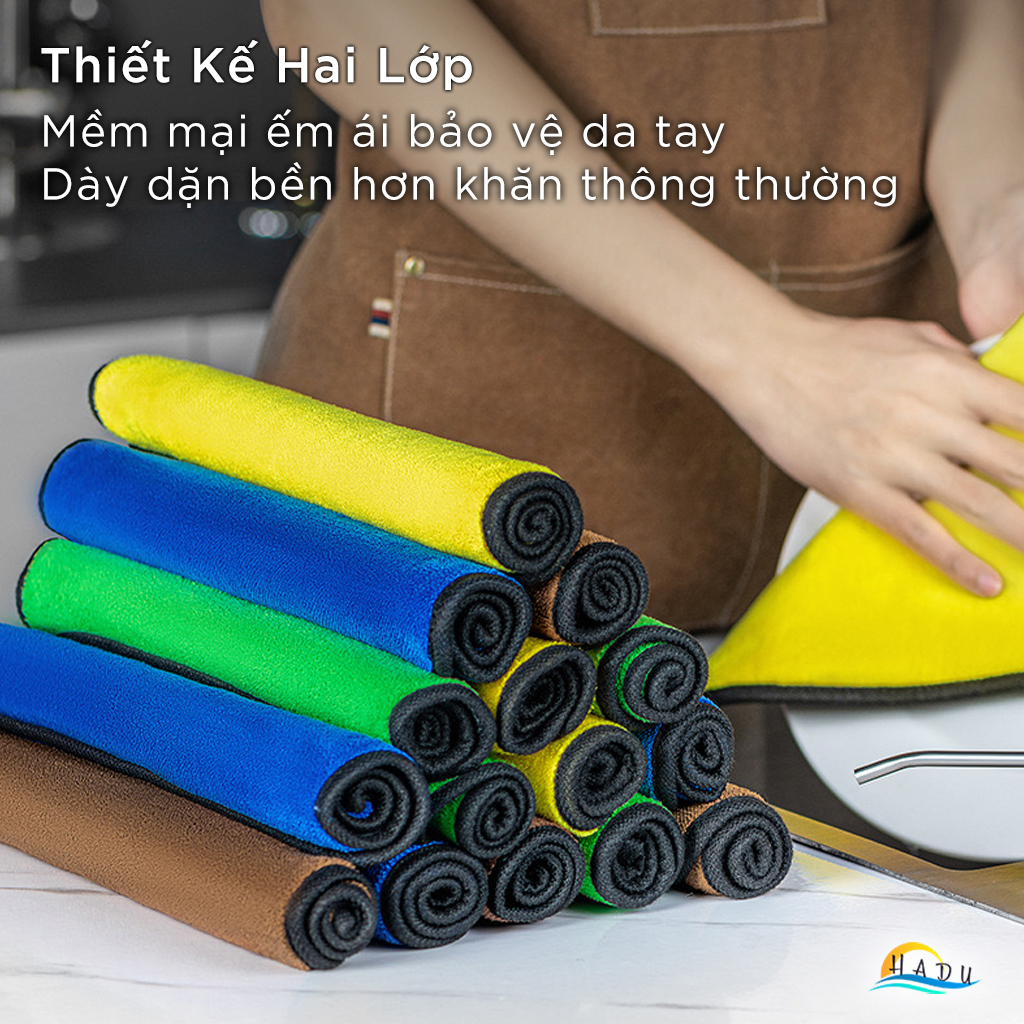 Bộ 4 Khăn Lau Bếp CCKO Siêu Thấm Hút, Không Rụng Lông, Đa Năng, 30x30cm, Nhiều Màu