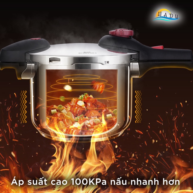 Nồi Áp Suất Bếp Từ Inox 304 SSGP 4L 6L, 2 Chế Độ Nấu, Đáy 3 Lớp, Hầm Nhanh, Đạt Chất Lượng LFGB Đức