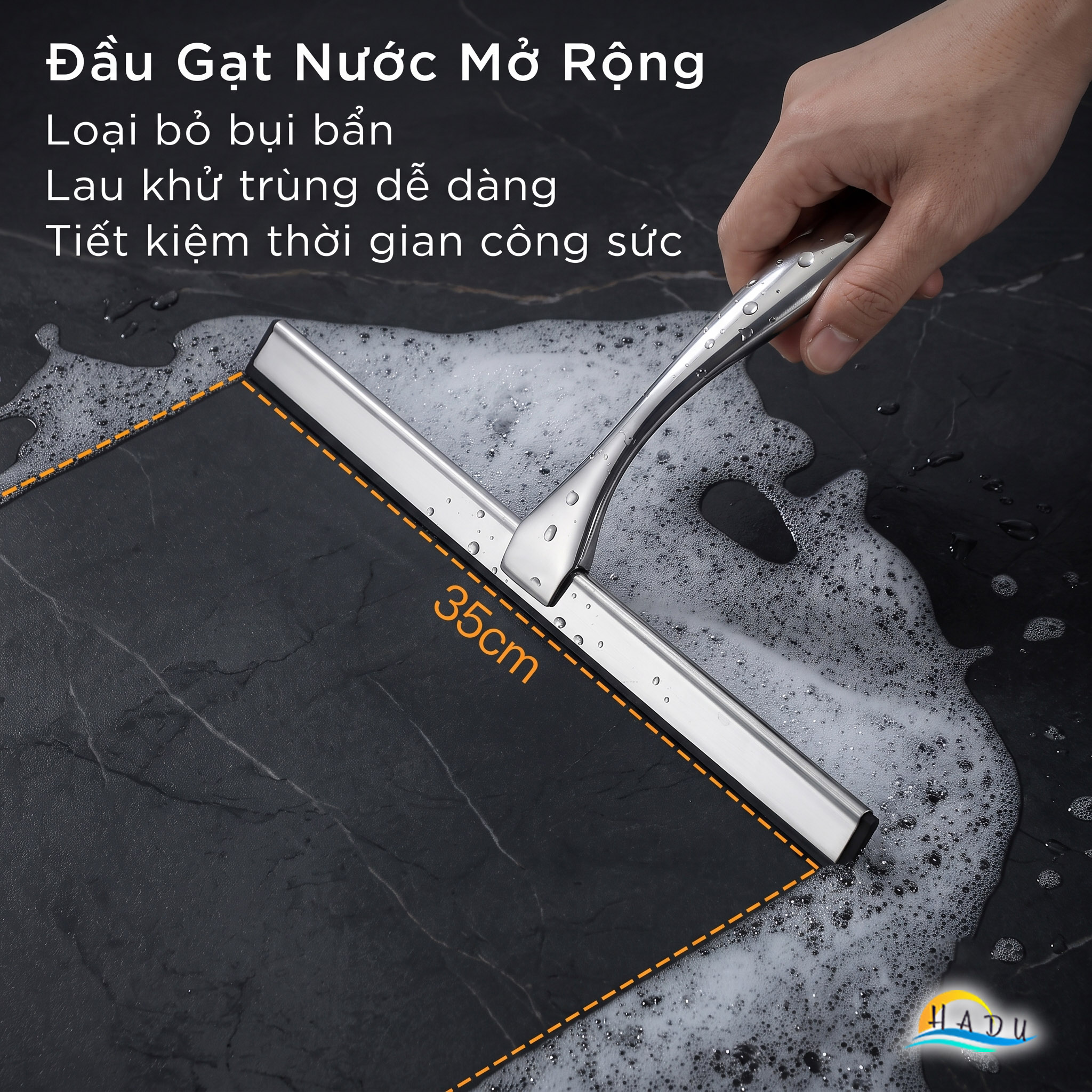 Cây Gạt Kính Cầm Tay CCKO, Thân Inox, Lưỡi Cao Su Mềm, Gạt Nước Sạch Không Vệt