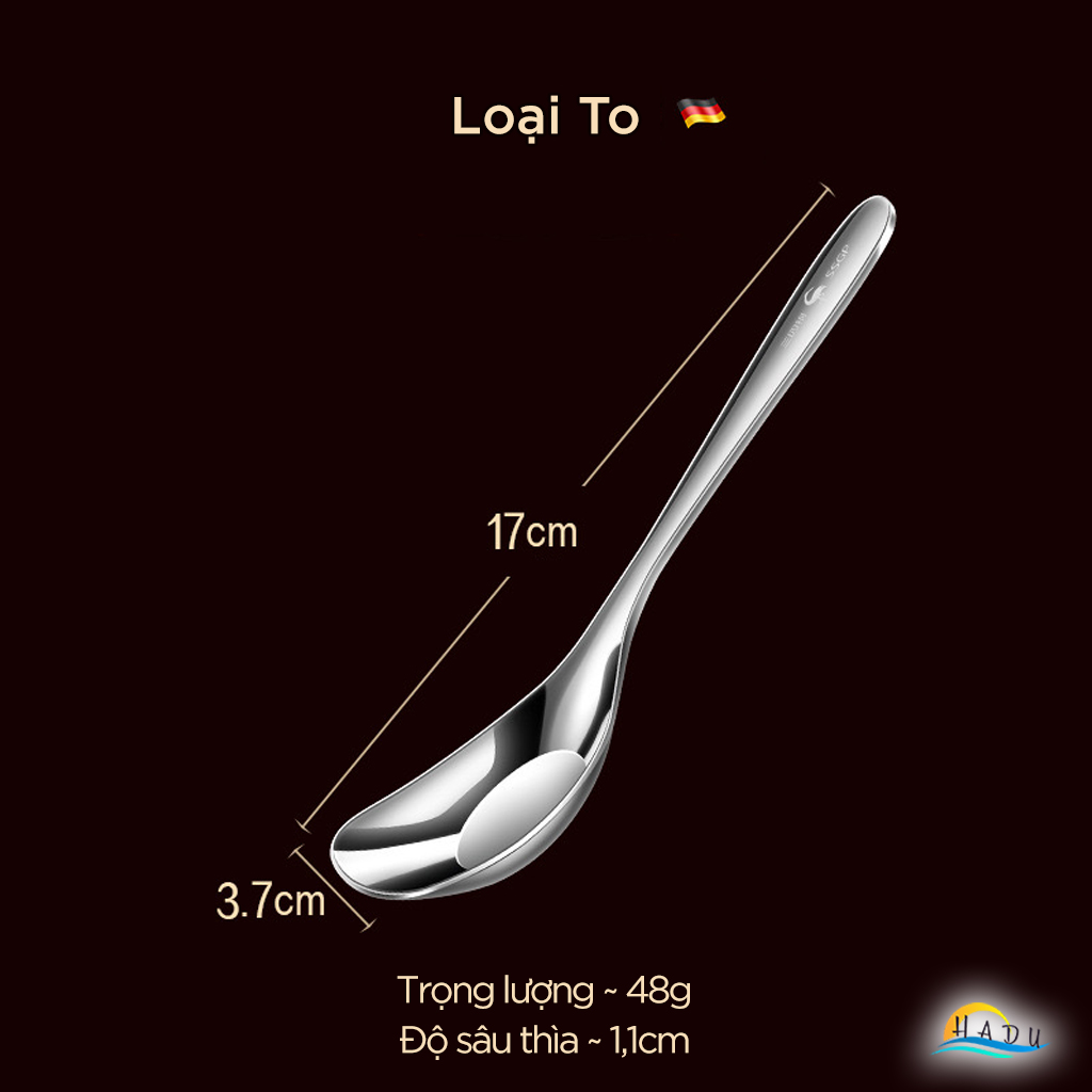 Thìa Phục Vụ Đa Năng SSGP, Inox 316L, Đầu Sâu, Kháng Khuẩn, Đạt Chất Lượng LFGB Đức
