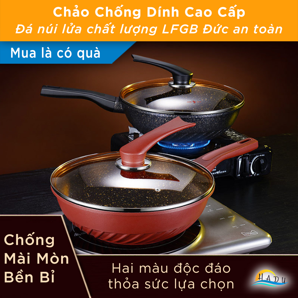 Chảo Đá Núi Lửa Bếp Từ SSGP 30cm, Chịu Nhiệt 460°C, Lòng Sâu 9.5cm, Đạt Chất Lượng LFGB Đức